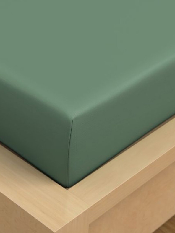 Kvalitex Памучен чаршаф 150x230cm зелен