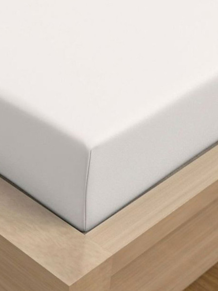 Kvalitex Единичен чаршаф от жарсе с ликра 120x200cm бял Kvalitex