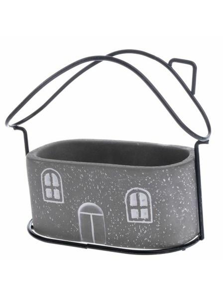 Casa de Engel Бетонов калъф за саксия с метален домик, 0/12