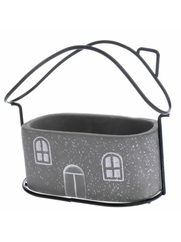 Casa de Engel Бетонов калъф за саксия с метален домик, 0/12