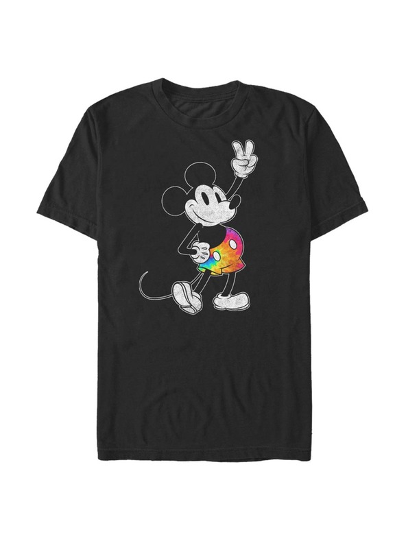 ZOOT.Fan Черна мъжка тениска Disney Classics Tie Dye Mickey Stroked
