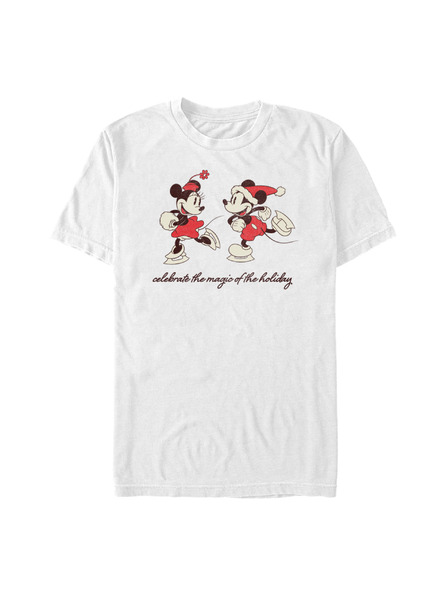 ZOOT.Fan Бяла мъжка тениска Disney Vintage Holiday Skaters