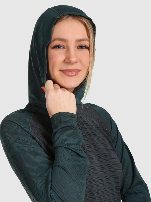 Kilpi Дамски бягащ суитшърт Kilpi AILEEN-W Тъмнозелен