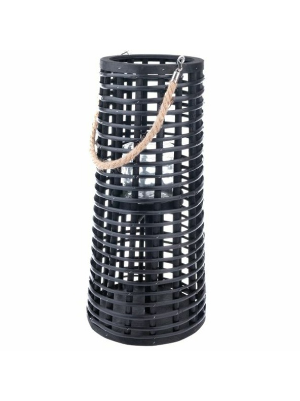 Casa de Engel Дървен фенер със стъкло, черен, 0/4