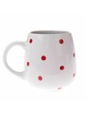 Casa de Engel Керамична чаша, бяла с червени точки, 520мл, 12/36