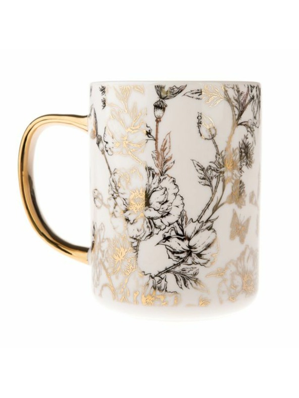 Casa de Engel Порцеланова чаша със златна дръжка, 425ml, 12/36