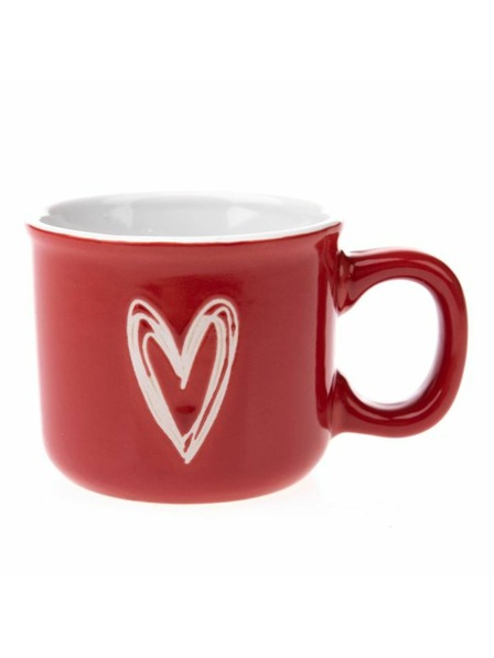Casa de Engel Керамична чаша със сърце, червена, 90ml, 12/96