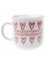 Casa de Engel Керамична чаша със сърца, бяла, 450ml, 6/36