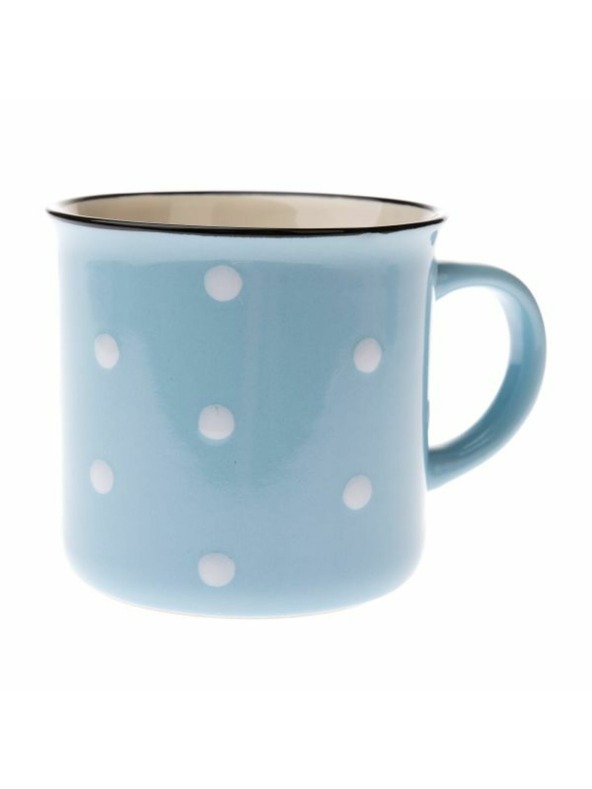 Casa de Engel Керамична чаша - светлосиня на точки, 470мл, 6/24