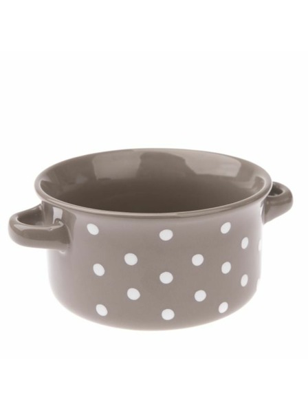 Casa de Engel Керамична купичка - тъмносива на точки, 560мл, 6/24