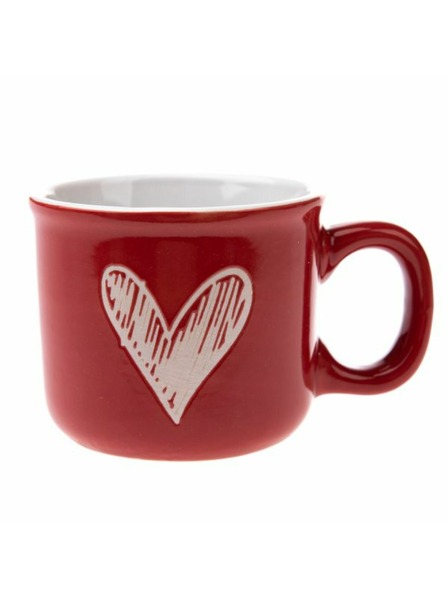 Casa de Engel Керамична чаша със сърце, червена, 90ml, 12/96