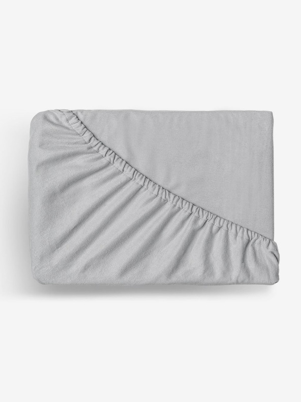 Kvalitex Фланелен еластичен чаршаф 220x200см светлосив