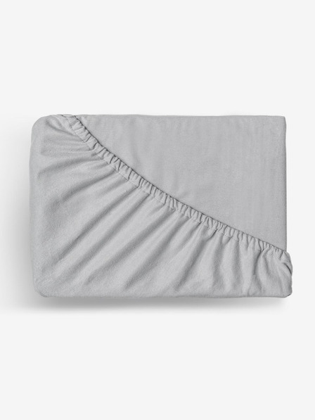 Kvalitex Фланелен еластичен чаршаф 220x200см светлосив