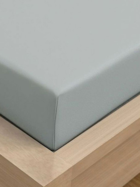 Kvalitex Единичен чаршаф от жарсе с ликра 90x200cm светло сив Kvalitex