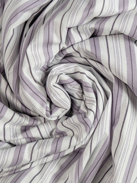 Kvalitex Памучен еластичен чаршаф 140x200cm виолетова райета Kvalitex