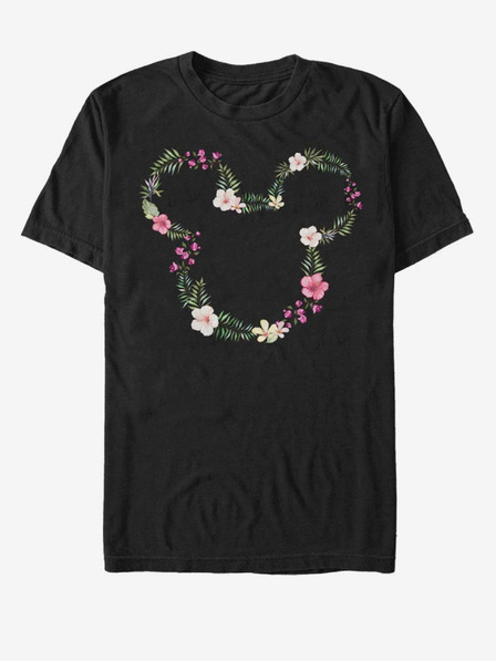 ZOOT.Fan Черна мъжка тениска на Disney с цветя на Мики