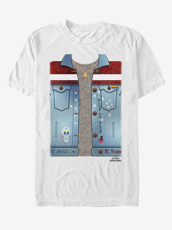 ZOOT.Fan Бяла унисекс тениска Marvel America Chavez Костюм