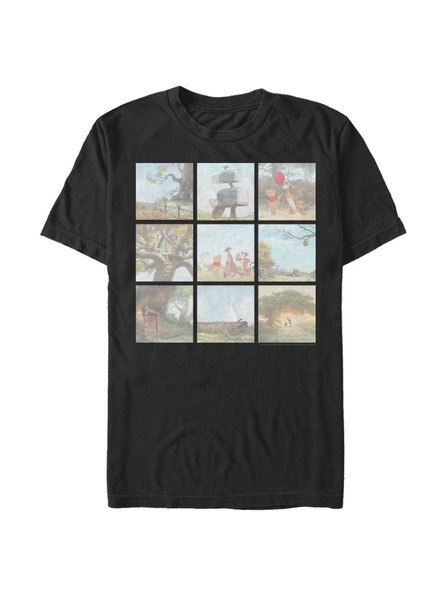 ZOOT.Fan Черна мъжка тениска на Disney Classics POOH SCENES