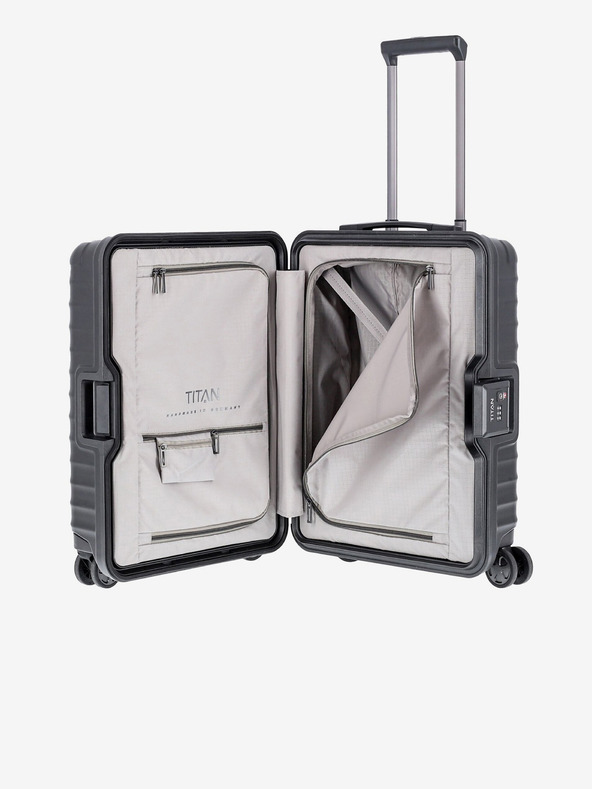 Titan Черен пътнически куфар Titan Litron Frame S