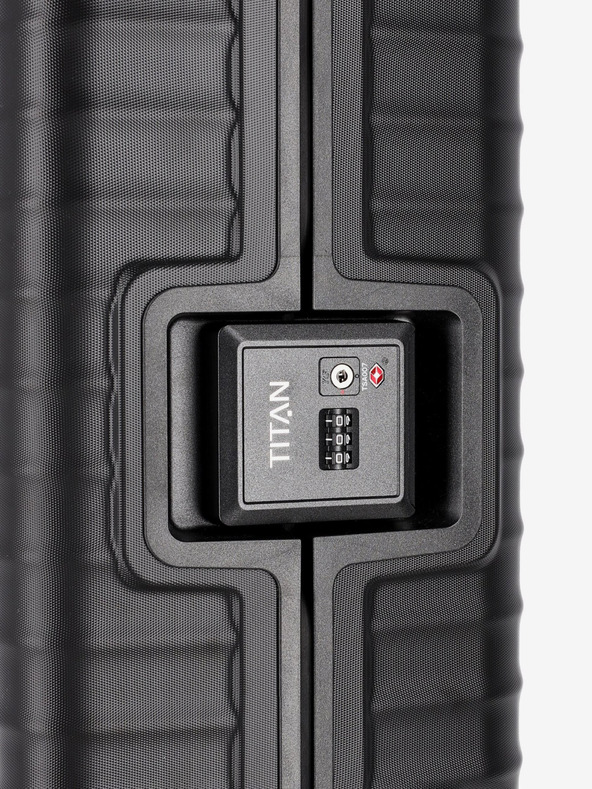 Titan Черен пътнически куфар Titan Litron Frame S
