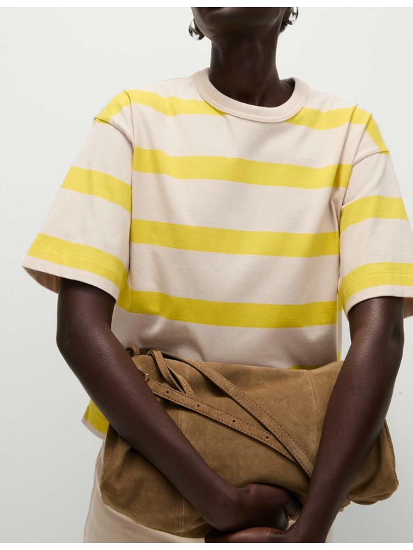 Marks & Spencer Тениска на райета от чист памук Marks & Spencer жълта