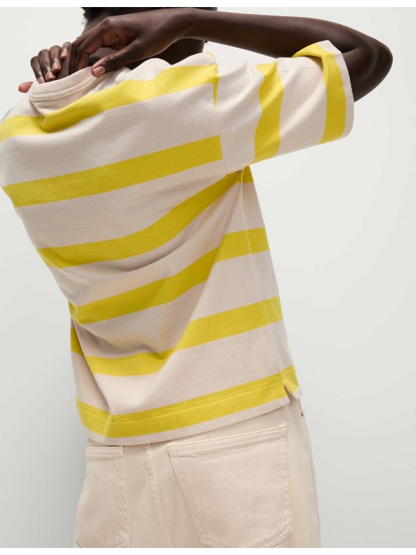 Marks & Spencer Тениска на райета от чист памук Marks & Spencer жълта