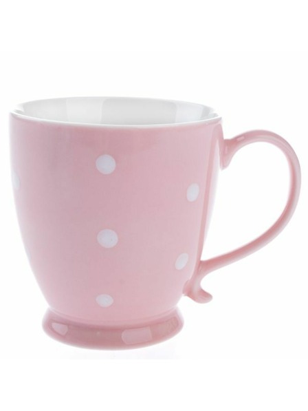 Casa de Engel Порцеланова чаша, розова с точки, 440ml, 6/36