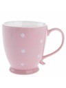 Casa de Engel Порцеланова чаша, розова с точки, 440ml, 6/36