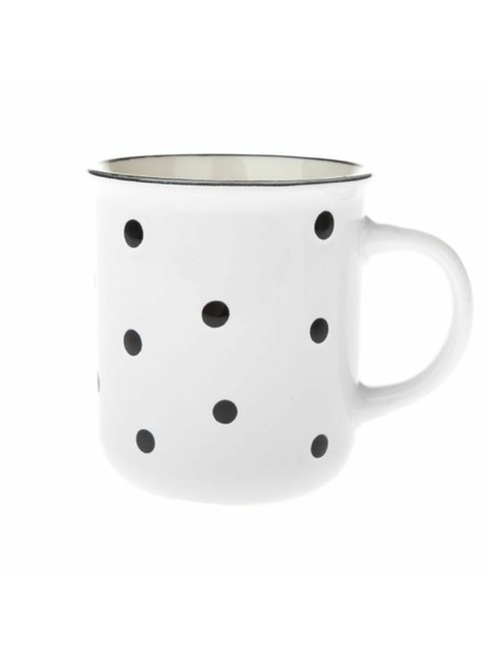 Casa de Engel Керамична чаша, бяла с черни точки, 350ml, 6/36