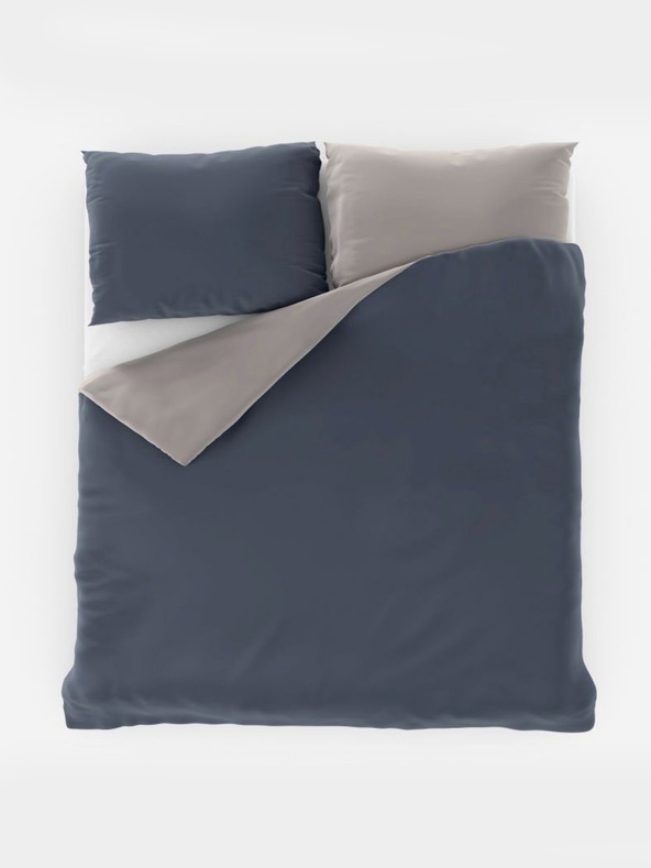 Kvalitex Сатенено френско спално бельо LUXURY COLLECTION 1+2, 200x200, 70x90cm тъмно сиво / светло сиво