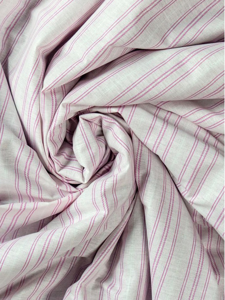 Kvalitex Памучен разтеглив чаршаф 120x200cm розови райета Kvalitex