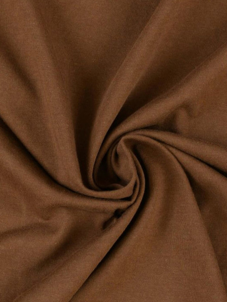 Kvalitex Единичен чаршаф от жарсе 100x200cm тъмнокафяв