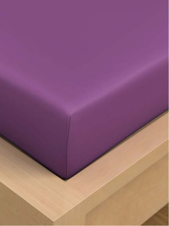 Kvalitex Памучен чаршаф 90x200cm лилав Kvalitex