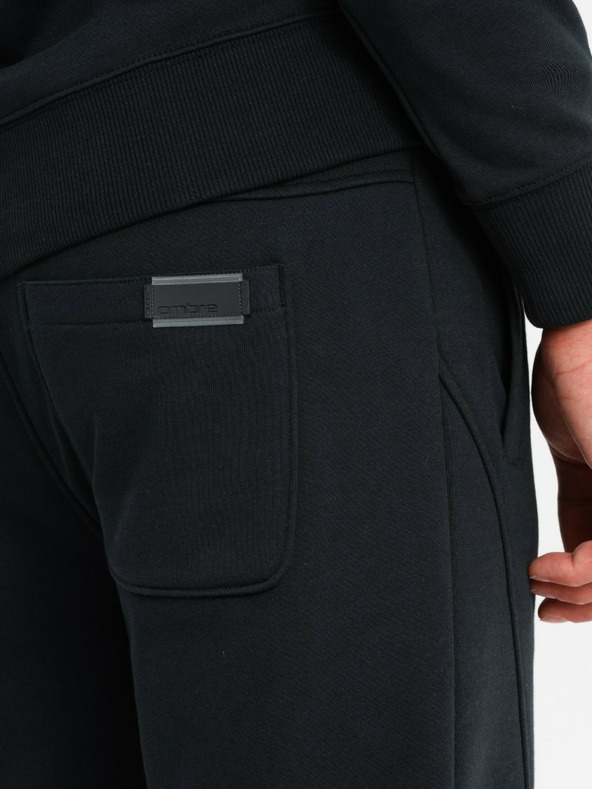 Ombre Clothing BASIC мъжки памучен суитшърт BASIC черен Ombre Clothing