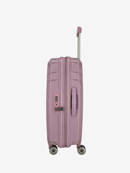 Travelite Комплект от три дамски куфара за пътуване в розово Travelite Elvaa 4w S,M,L Rosé