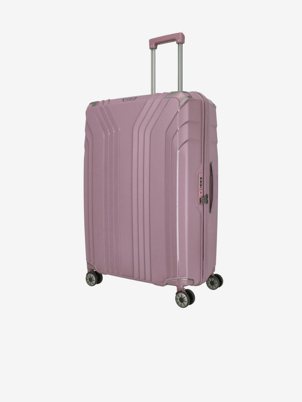Travelite Комплект от три дамски куфара за пътуване в розово Travelite Elvaa 4w S,M,L Rosé
