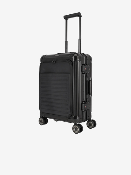 Travelite Черен куфар Travelite Next 4w S Преден джоб