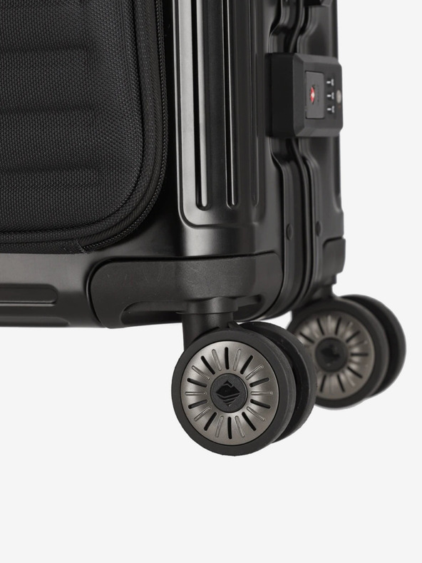 Travelite Черен куфар Travelite Next 4w S Преден джоб