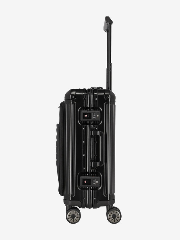 Travelite Черен куфар Travelite Next 4w S Преден джоб