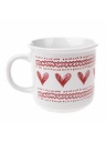Casa de Engel Керамична чаша със сърца, бяла, 450ml, 6/36
