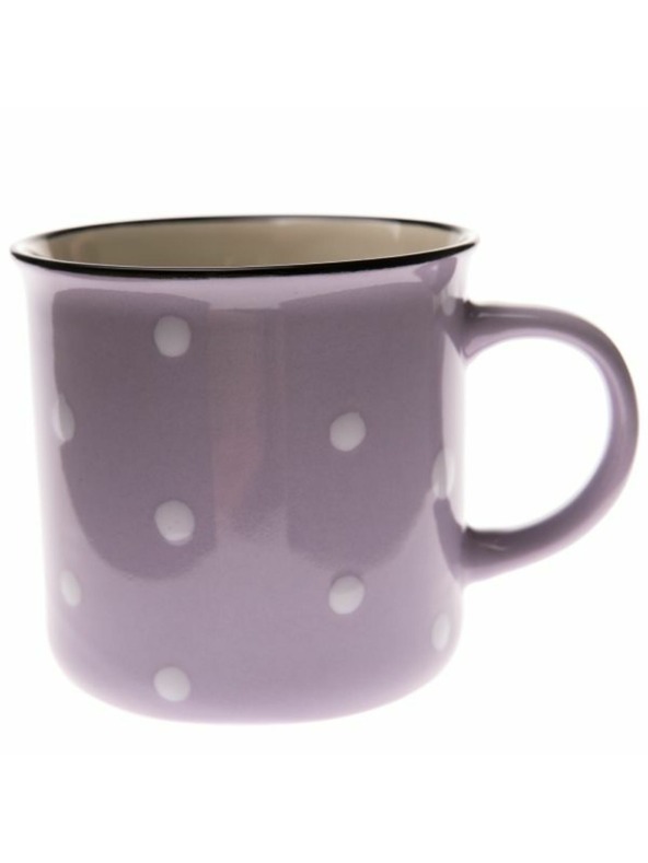 Casa de Engel Керамична чаша - лилава с точки, 470ml, 6/24