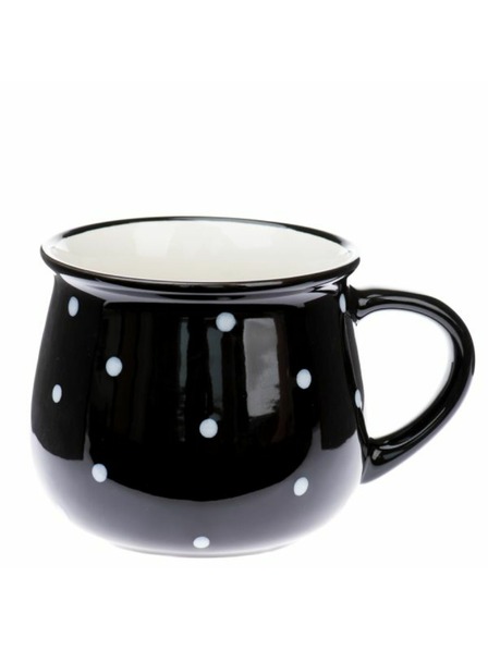 Casa de Engel Керамична чаша, черна с бели точки, 770ml, 6/24