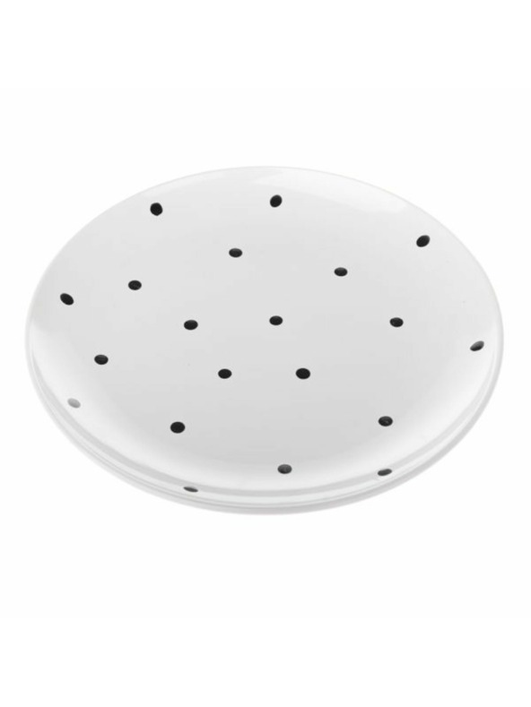 Casa de Engel Керамична чиния, бяла с черни точки, 12/24