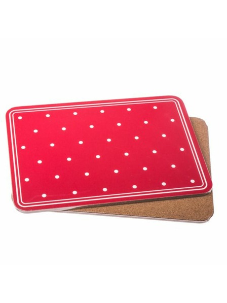 Casa de Engel Коркова подложка, червена с бели точки - комплект 2бр., 0/18