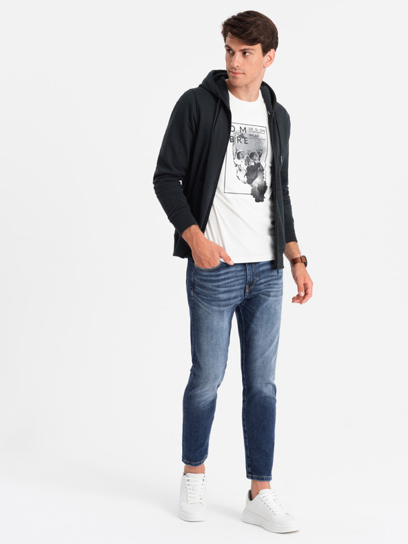 Ombre Clothing Мъжки памучен суитчър BASIC с цип Ombre Clothing