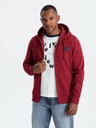 Ombre Clothing Мъжки суитчър с качулка и нашивка - червен V3 OM-SSZP-0140 Ombre Clothing