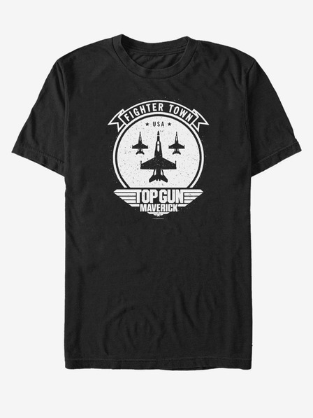 ZOOT.Fan Черна унисекс тениска Paramount Fighter Town Solid