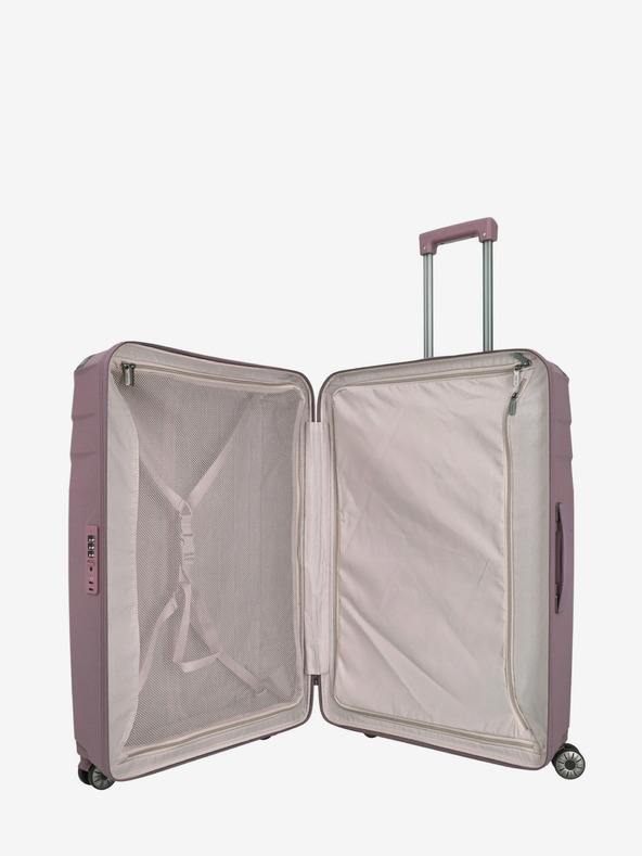 Travelite Розов дамски куфар Travelite Elvaa 4w L Rosé