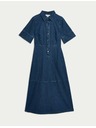 Marks & Spencer Дънкови миди рокли с копчета отпред Marks & Spencer тъмносин