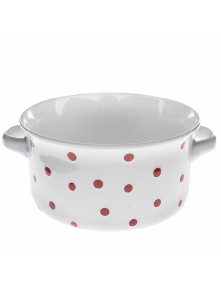 Casa de Engel Керамична купичка, бяла с червени точки, 560мл, 6/24